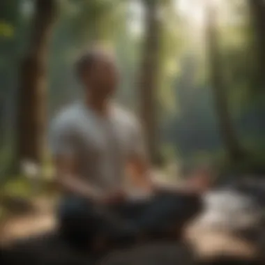 An individual practicing mindfulness meditation