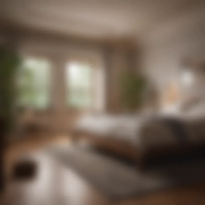 A serene bedroom environment promoting relaxation