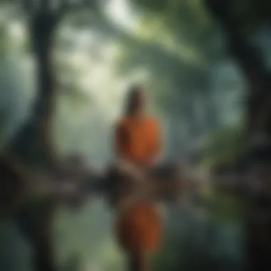 A person meditating in a tranquil setting