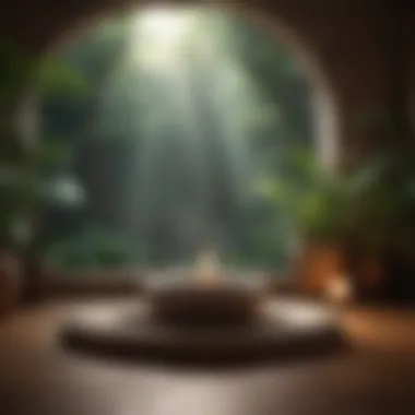 Meditation Oasis A tranquil meditation space with soft lighting