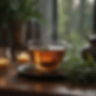 Herbal Tea for Evening Relaxation Soothing herbal tea in a cozy setting