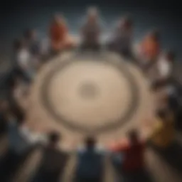 Warm group sharing circle promoting self-compassion