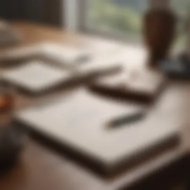 The Art of Goal-Setting A journal and pen on a table, signifying goal-setting and reflection.