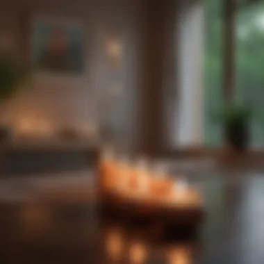 Creating a Mindful Environment A tranquil space for meditation with candles and soft lighting, illustrating mindfulness.