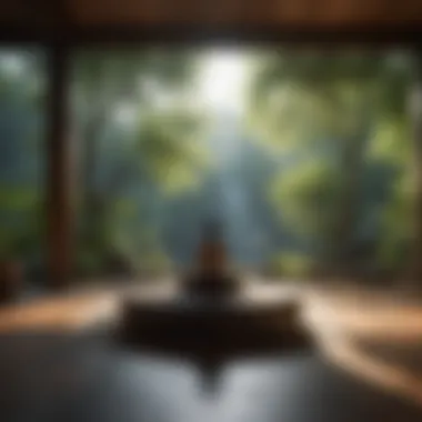 Serene Meditation Space Peaceful meditation space with natural elements