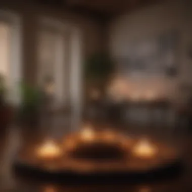Meditative Ambience A peaceful meditation space with soft lighting and candles