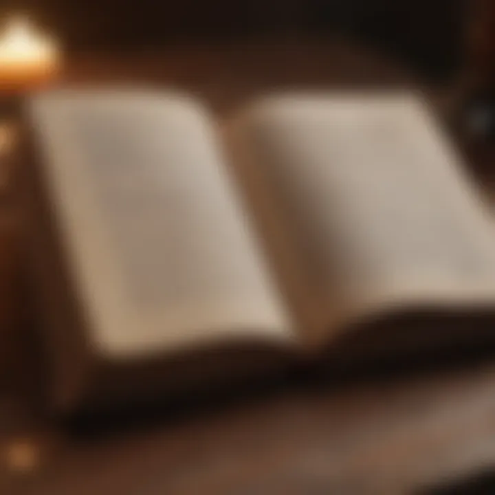 An open book with short quotes highlighted on its pages