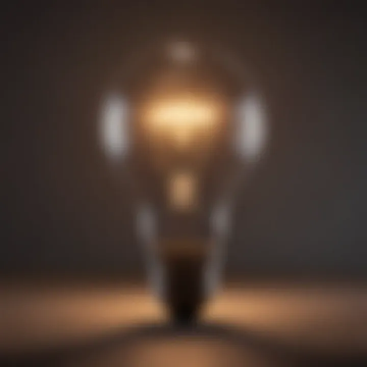 A close-up of a light bulb symbolizing insights and ideas