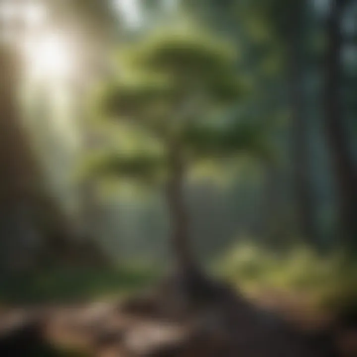 A solitary tree standing strong in nature