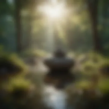 Mindful Serenity in Nature A serene landscape promoting mindfulness