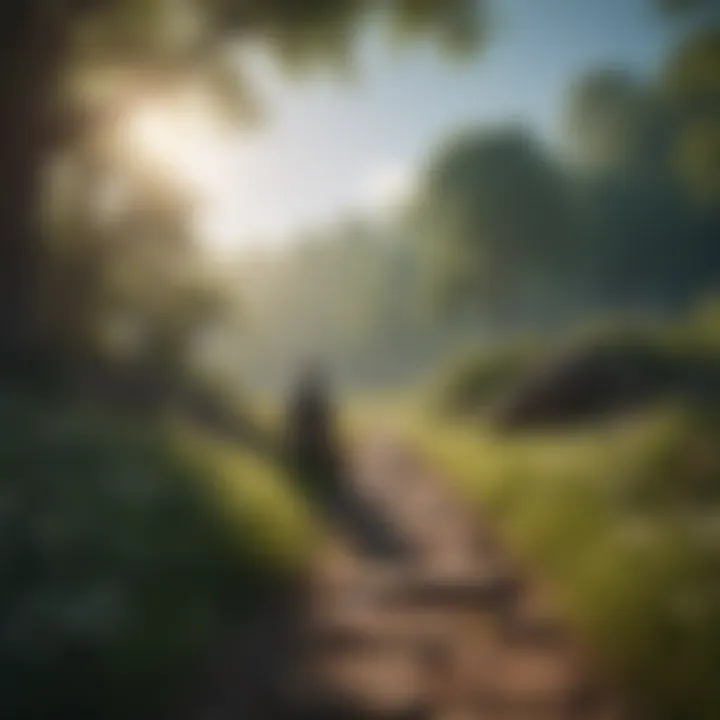 A person practicing mindfulness outdoors in a peaceful setting