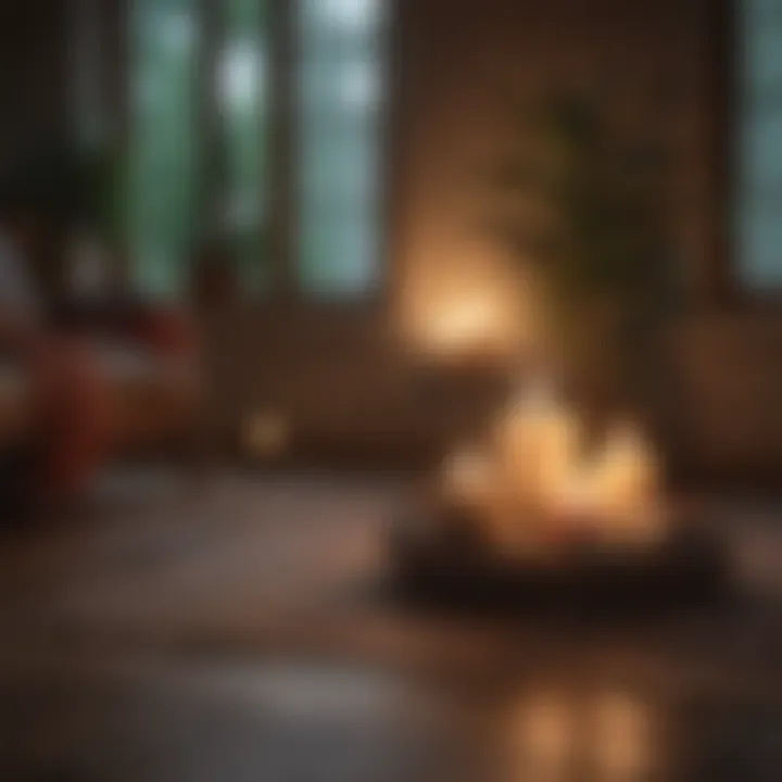 A calm space with candles and cushions for meditation