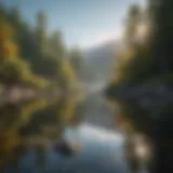 Serene nature landscape reflecting tranquility and happiness