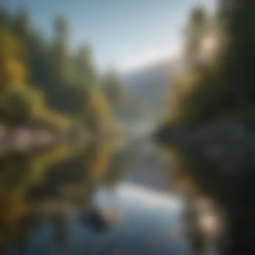 Serene nature landscape reflecting tranquility and happiness