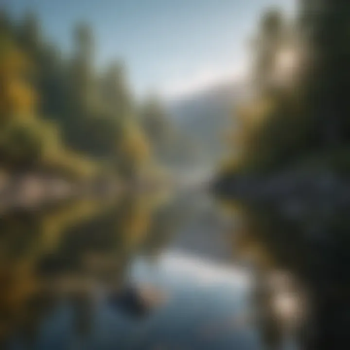 Serene nature landscape reflecting tranquility and happiness