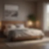 A serene bedroom with soft lighting and calming decor