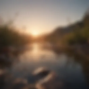 The Beauty of New Beginnings A serene landscape at sunrise symbolizing new beginnings and gratitude.