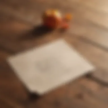 A close-up of a handwritten thank-you note on a wooden table.