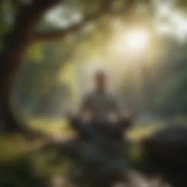 A person meditating in a tranquil environment, embodying mindfulness