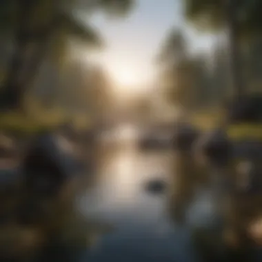 A Serene Landscape to Inspire Mindfulness Serene landscape promoting mindfulness