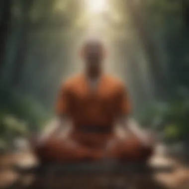 Embracing Mindfulness A calming scene depicting mindfulness practices like meditation