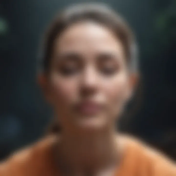 Close-up of a peaceful mind in practice