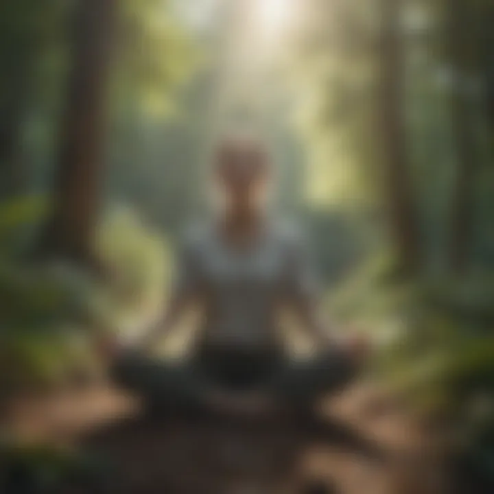 User enjoying meditation outdoors