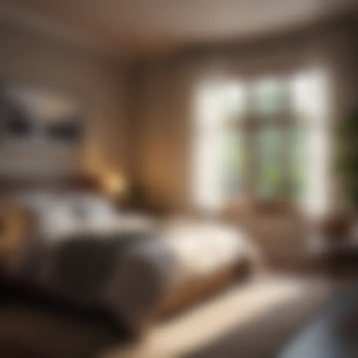 A cozy bedroom setup promoting sleep-friendly ambiance