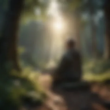 A person practicing mindfulness in nature