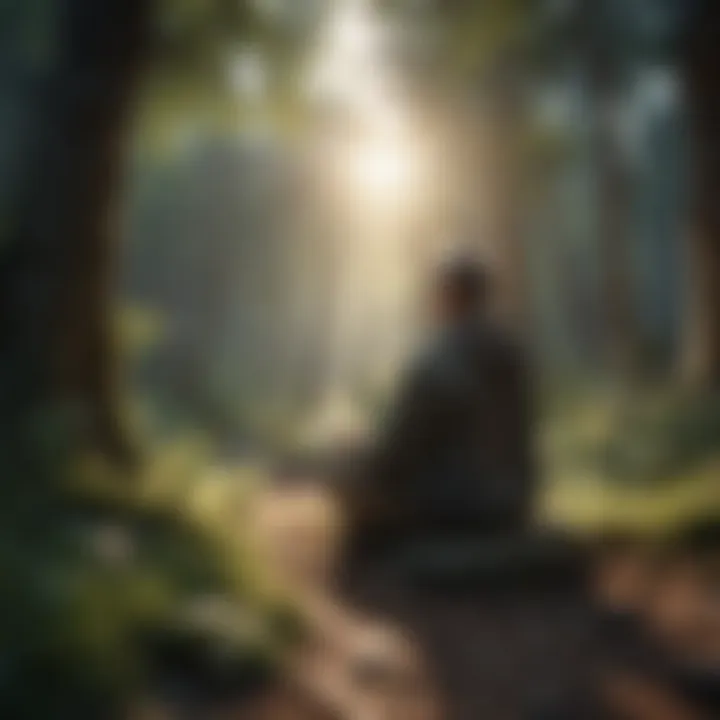 A person practicing mindfulness in nature