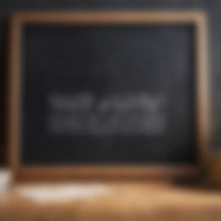 An inspiring quote written on a chalkboard with a soft light background.