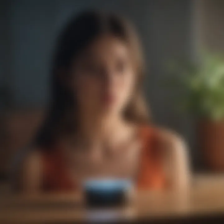 Close-up of Alexa displaying meditation options