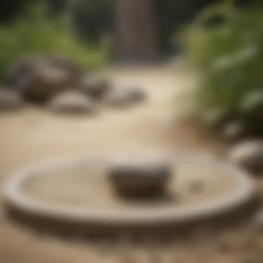 Zen garden with raked sand and stones promoting tranquility