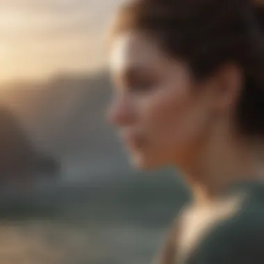 A thoughtful individual reflecting on self-worth