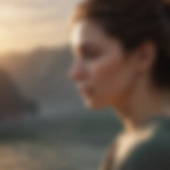 A thoughtful individual reflecting on self-worth