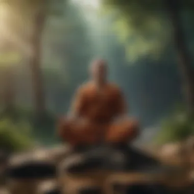 A person meditating in a tranquil setting