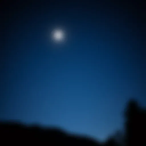 Calm night sky with stars and moon shining