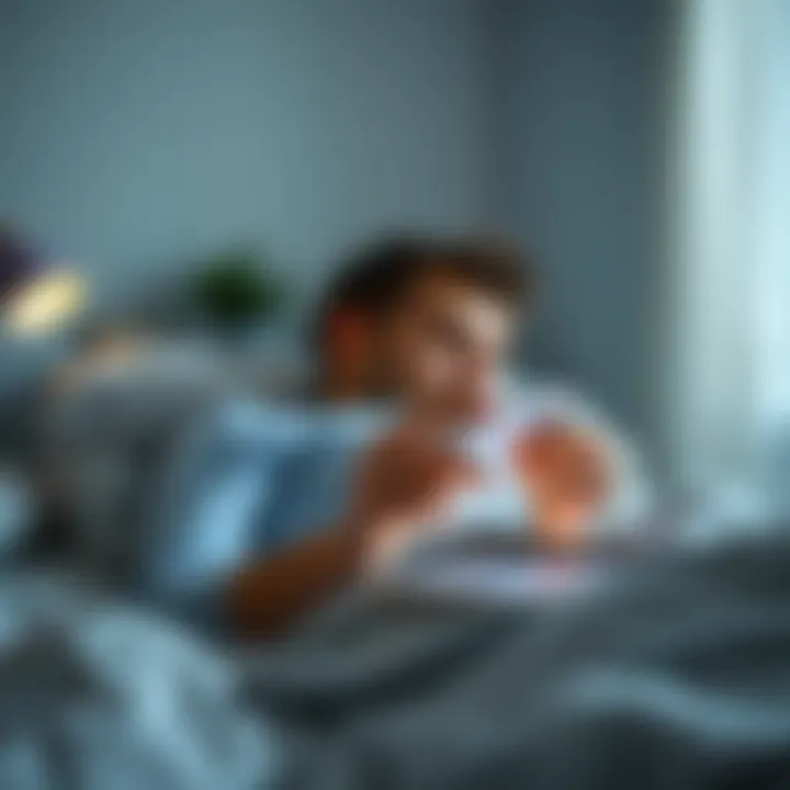 User engaging with a sleep app on a tablet