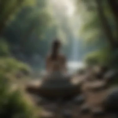Embracing Tranquility Through Meditation Serene landscape representing tranquility and focus