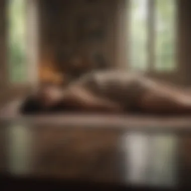 Lying Down for Relaxed Meditation A tranquil scene illustrating a lying down posture for meditation.