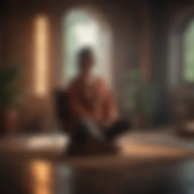 Seated Comfort for Enhanced Meditation A serene setting depicting a comfortable seated position for meditation.