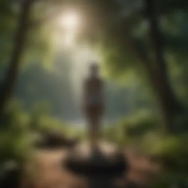 Standing Meditation Surrounded by Nature A person engaged in standing meditation amidst nature.