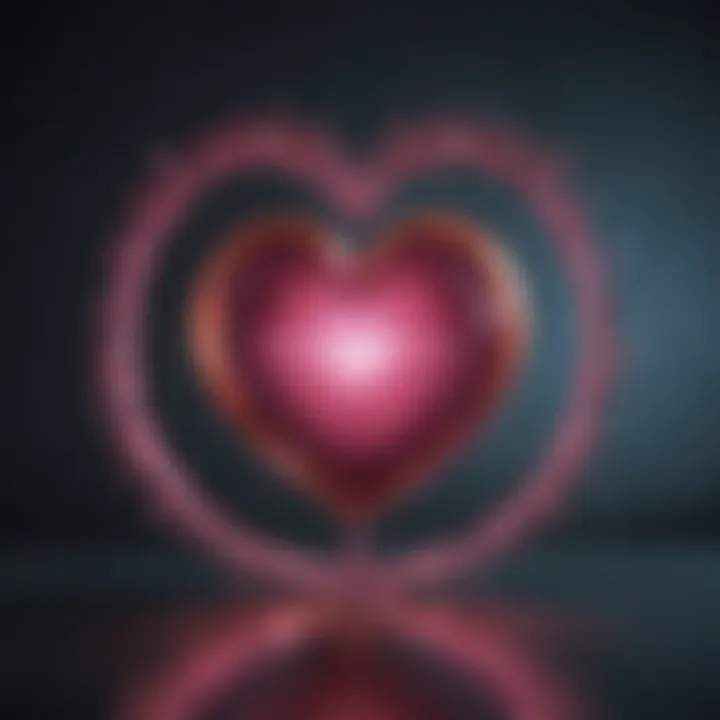 A vibrant heart surrounded by uplifting affirmations