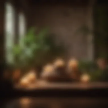Serenity in Meditation A tranquil meditation space adorned with plants and candles