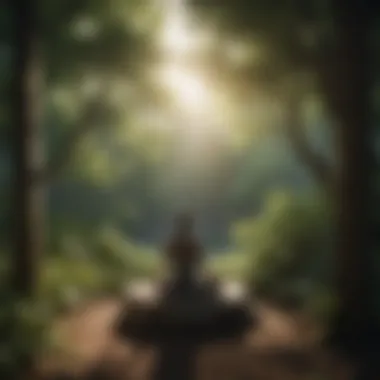 Embracing Tranquility A tranquil meditation space surrounded by nature