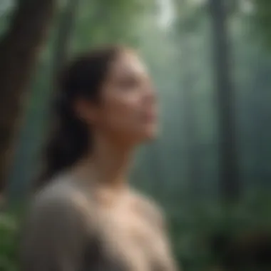 Embracing Mindfulness: The Key to Happiness A calm person practicing mindfulness in nature