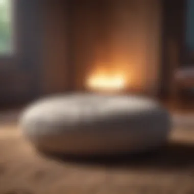 Close-up of a meditation cushion