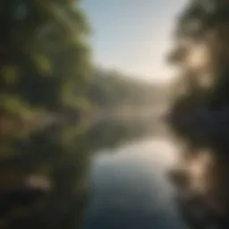 Serene landscape with calm water reflecting the sky