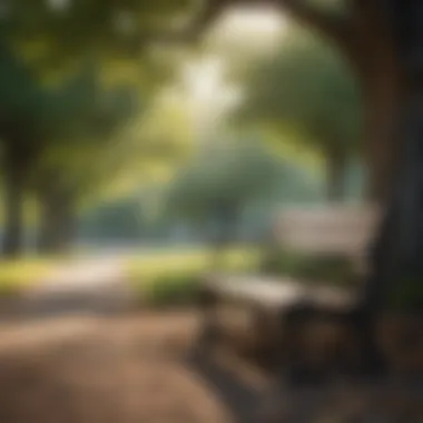 A Sanctuary for Thought An empty park bench under a tree, inviting contemplation and solitude.
