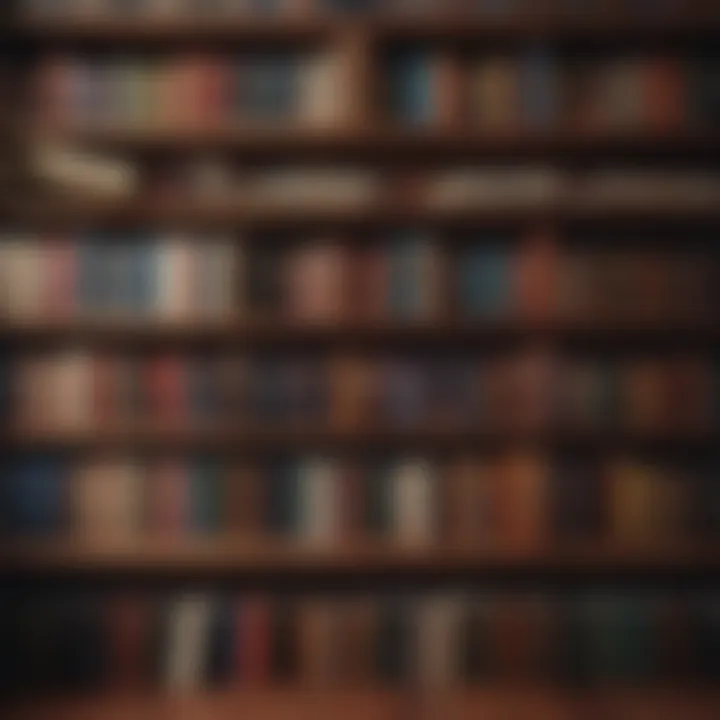 A bookshelf filled with self-help books on emotional well-being